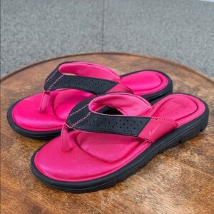 Nike Sandals Wm 6 Comfort Footbed Flip Flops Thong Athletic Pink Black